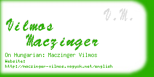 vilmos maczinger business card